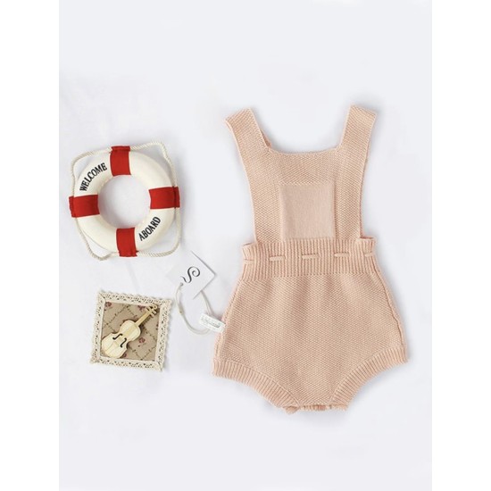 Strapped Knitted Sleeveless Bodysuit - Pink Strapped Knitted Sleeveless Bodysuit - Pink