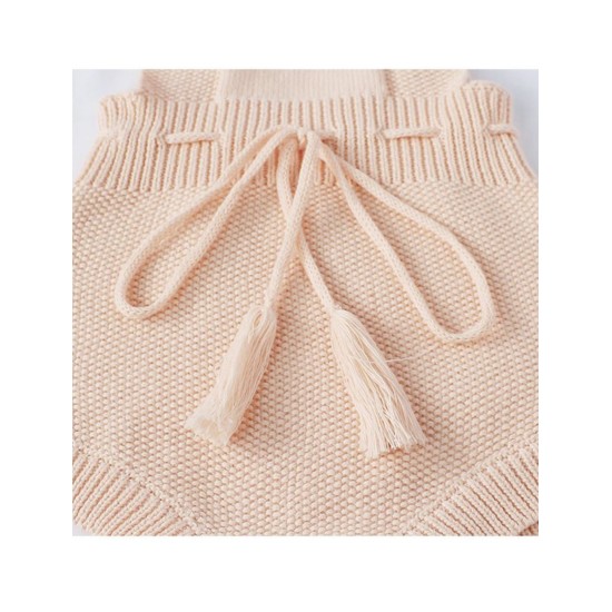 Strapped Knitted Sleeveless Bodysuit - Pink Strapped Knitted Sleeveless Bodysuit - Pink