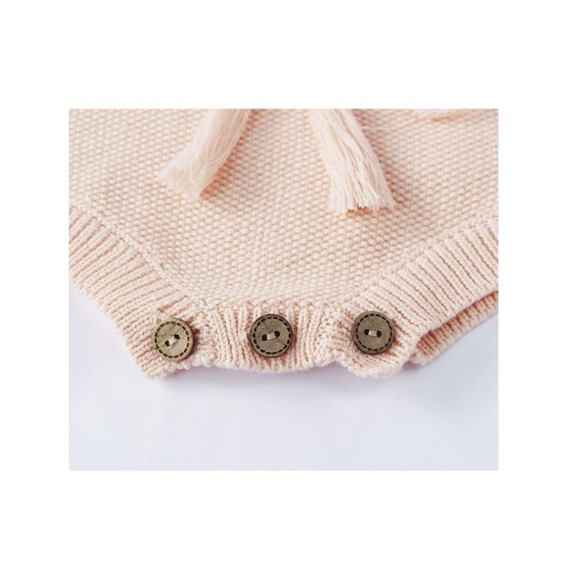 Strapped Knitted Sleeveless Bodysuit - Pink