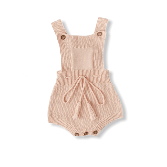 Strapped Knitted Sleeveless Bodysuit - Pink Strapped Knitted Sleeveless Bodysuit - Pink