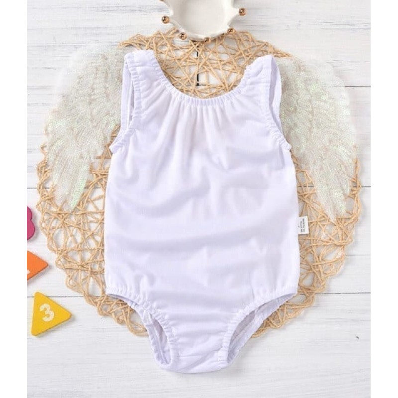 Summer Toddler Girl Swimsuit One Piece Angel Wings - White