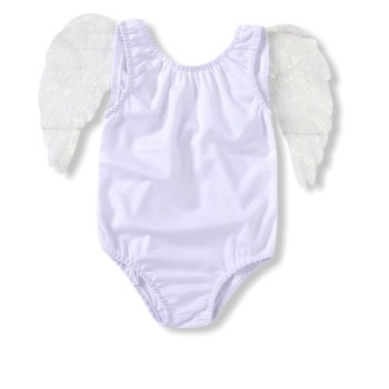 Summer Toddler Girl Swimsuit One Piece Angel Wings - White