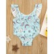 Swimsuit One Piece Unicorn Rainbow - L.Blue Swimsuit One Piece Unicorn Rainbow - L.Blue