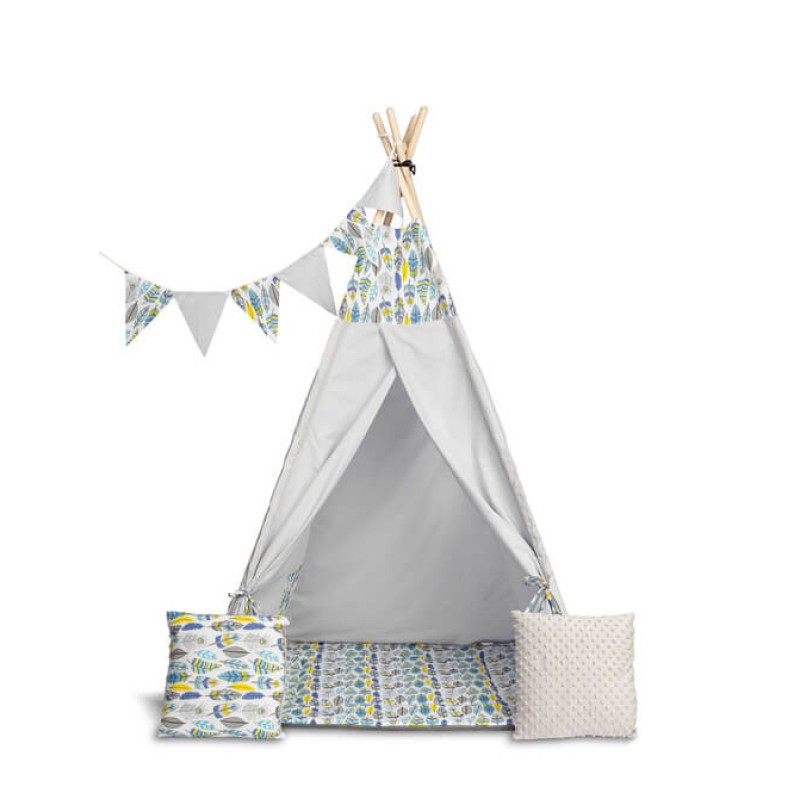 TeePee Tent - Feathers -Colorful