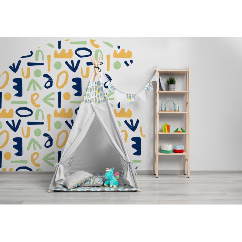 TeePee Tent - Feathers -Colorful