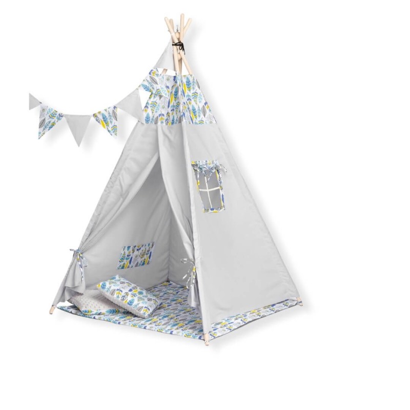 TeePee Tent - Feathers -Colorful