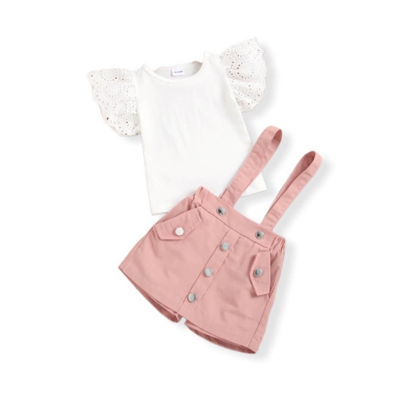 Toddler Girl Casual Set Overalls - Pink