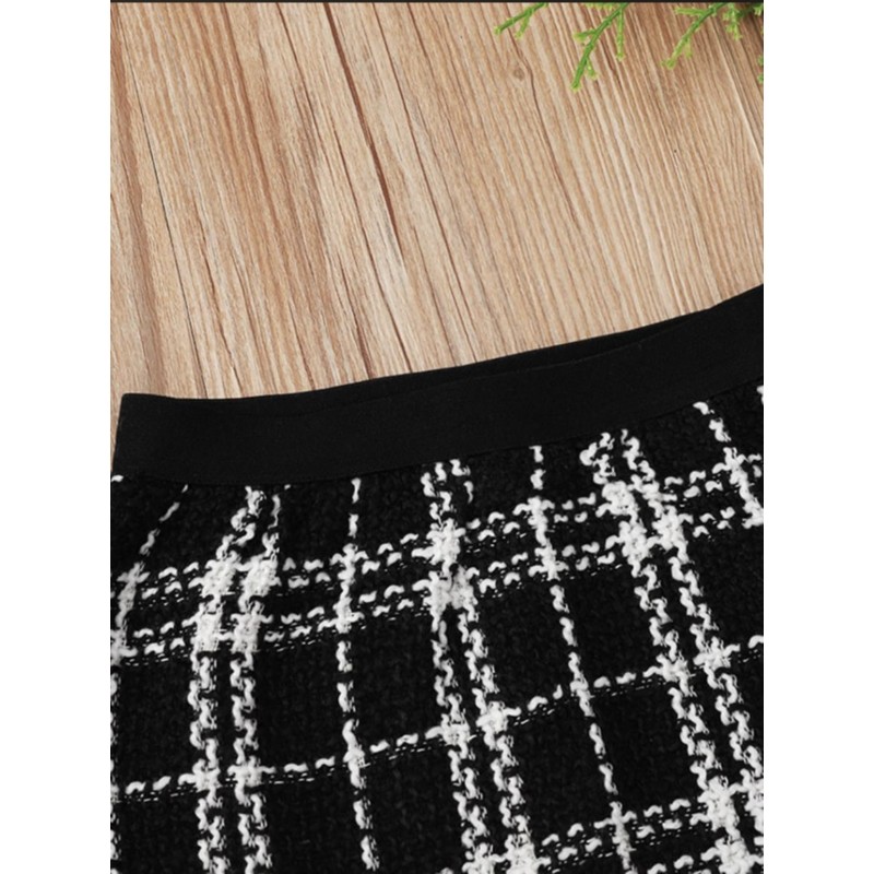 Tweed Baby Set - Black/White