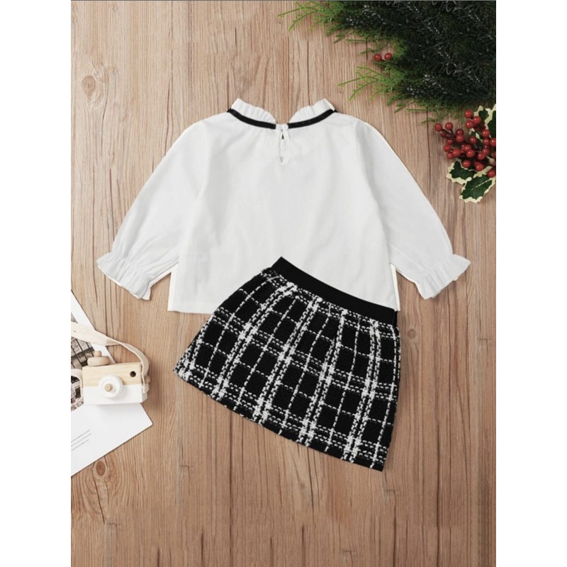 Tweed Baby Set - Black/White