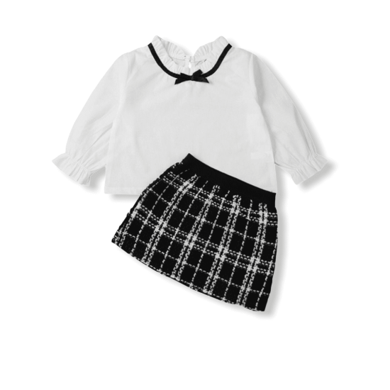 Tweed Baby Set - Black/White Tweed Baby Set - Black/White