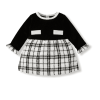 Tweed Knit Baby Dress - Black & White