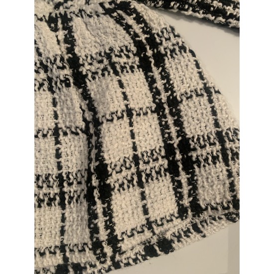 Tweed Knit Baby Dress - Black/White Tweed Knit Baby Dress - Black/White