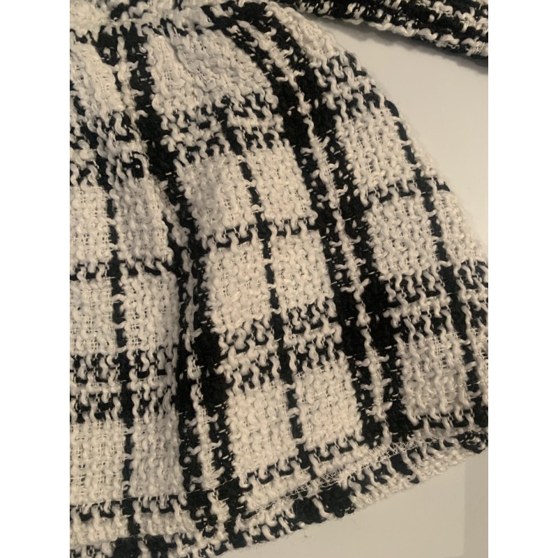 Tweed Knit Baby Dress - Black/White