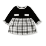 Tweed Knit Baby Dress - Black & White