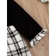 Tweed Knit Baby Dress - Black & White