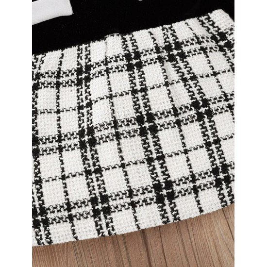 Tweed Knit Baby Dress - Black & White