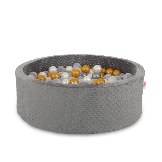 Μπαλοπισίνα minky H-30 cm με 400 Μπάλες - dark gray