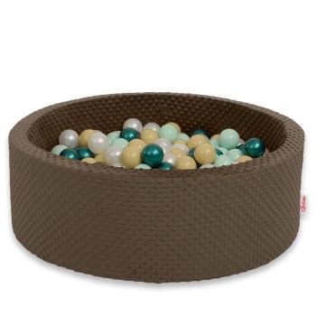 Μπαλοπισίνα minky H-30 cm με 200 Μπάλες - chocolate