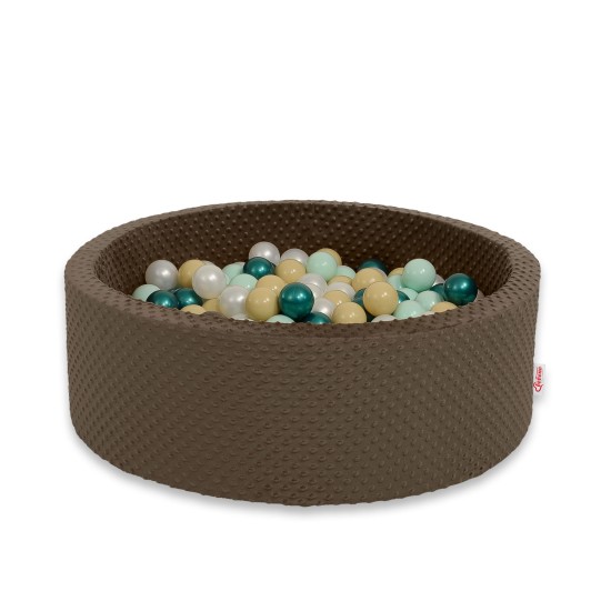 Μπαλοπισίνα minky H-30 cm με 200 Μπάλες - chocolate