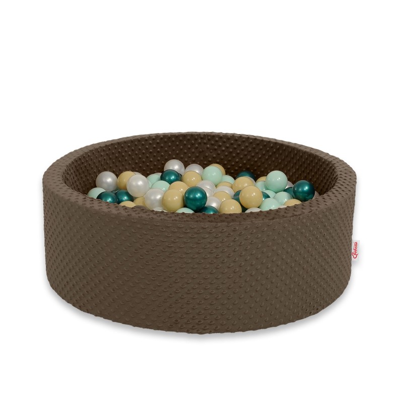 Μπαλοπισίνα minky H-30 cm με 300 Μπάλες - chocolate