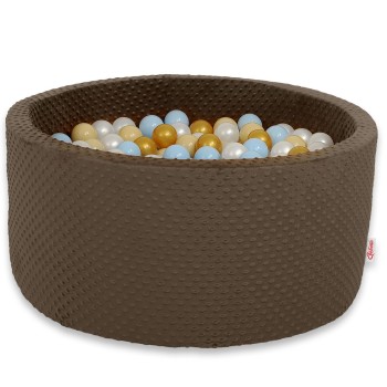Μπαλοπισίνα minky H-40 cm με 300 Μπάλες - chocolate