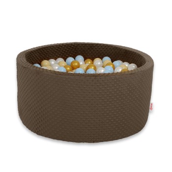 Μπαλοπισίνα minky H-40 cm με 300 Μπάλες - chocolate