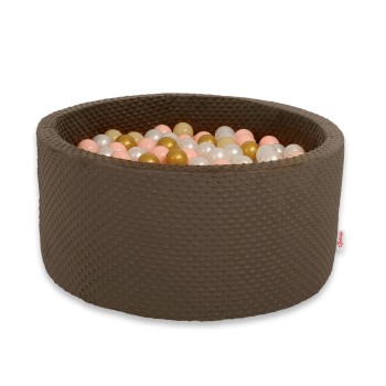 Μπαλοπισίνα minky H-40 cm με 200 Μπάλες - chocolate