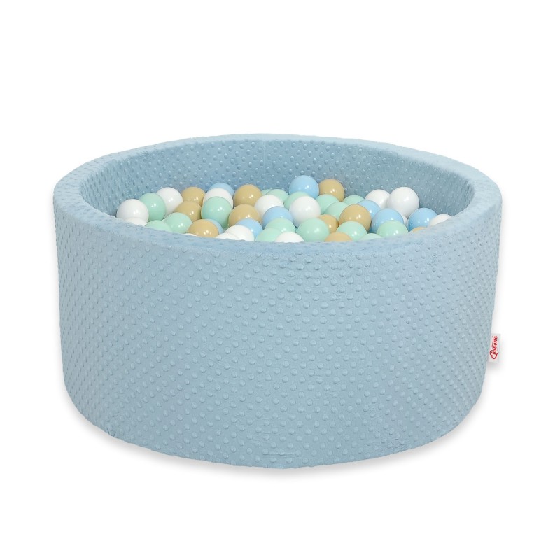 Μπαλοπισίνα minky H-40 cm με 300 Μπάλες - misty blue