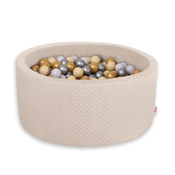Μπαλοπισίνα minky H-40 cm με 200 Μπάλες - beige