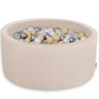 Μπαλοπισίνα minky H-40 cm με 300 Μπάλες - beige