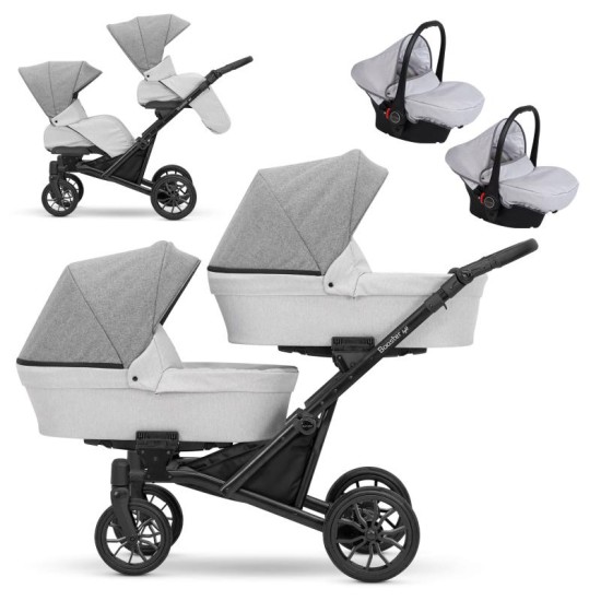 Καρότσι Διδύμων 3 σε 1 - Booster Light - BL01 Grey