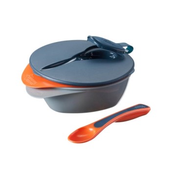 Bowl x2 With Spoon - Grey 467188