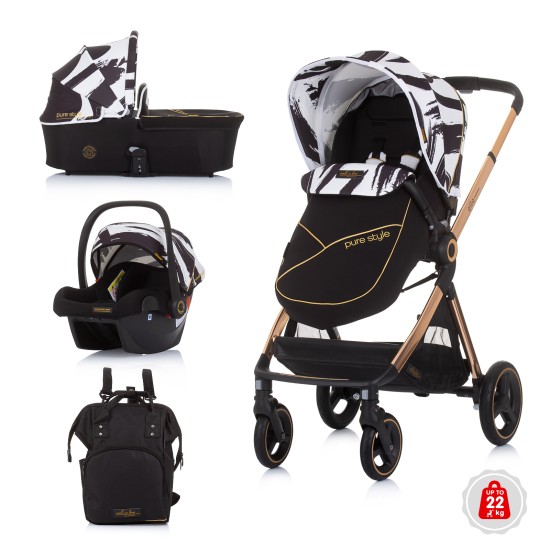 Baby stroller up to 22 kg Elite black/white Baby stroller up to 22 kg Elite black/white