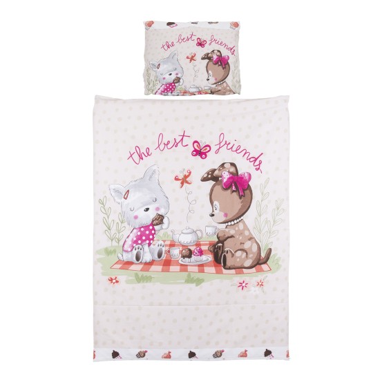 Beding set 5 pc. /Sheet, pillow case, pillow, duvet and duvet cover/ friends