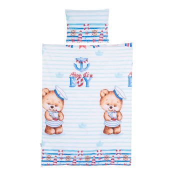 Beding set 5 pc. /Sheet, pillow case, pillow, duvet and duvet cover/ sailor bear