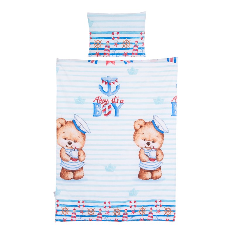 Beding set 5 pc. /Sheet, pillow case, pillow, duvet and duvet cover/ sailor bear