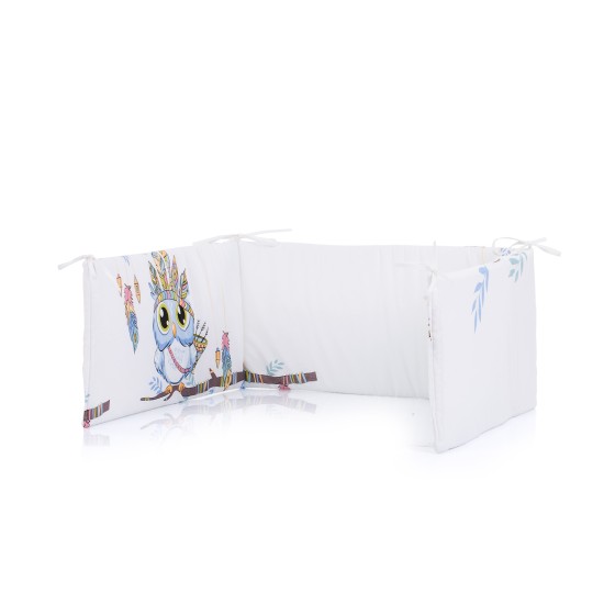 Bed bumpers  30/180 cm blue owl