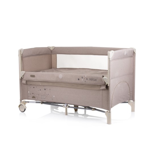 Λίκνο με Πτυσσόμενη Πλευρά - Relax sand linen 125-65-77 Λίκνο με Πτυσσόμενη Πλευρά - Relax sand linen 125-65-77
