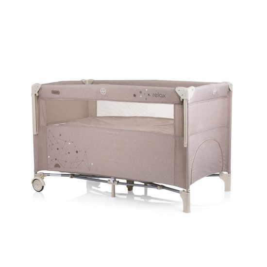 Λίκνο με Πτυσσόμενη Πλευρά - Relax sand linen 125-65-77 Λίκνο με Πτυσσόμενη Πλευρά - Relax sand linen 125-65-77