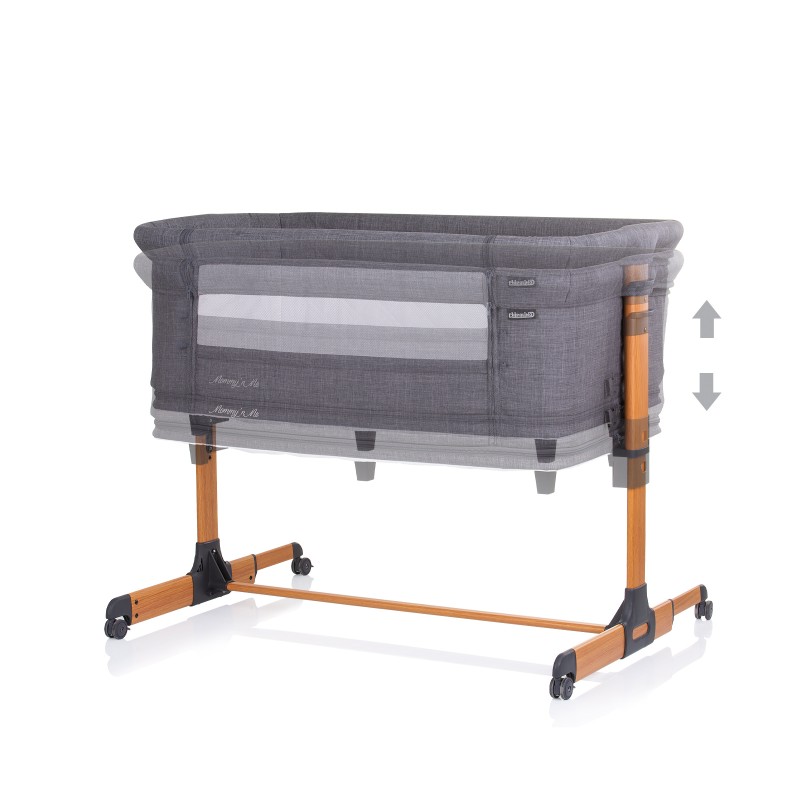 Λίκνο Μωρού με Πτυσσόμενη Πλευρά - 97-72-83 - “Mommy n Me graphite/wood