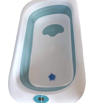 Μπανιέρα Μωρού Πτυσσόμενη Coral με Θερμόμετρο (87cm) - blue