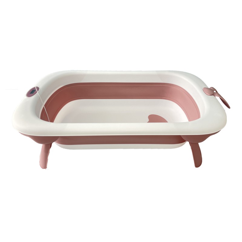 Μπανιέρα Μωρού Πτυσσόμενη Coral με Θερμόμετρο (87cm) - pink