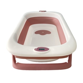 Μπανιέρα Μωρού Πτυσσόμενη Coral με Θερμόμετρο (87cm) - pink