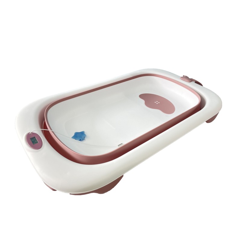 Μπανιέρα Μωρού Πτυσσόμενη Coral με Θερμόμετρο (87cm) - pink