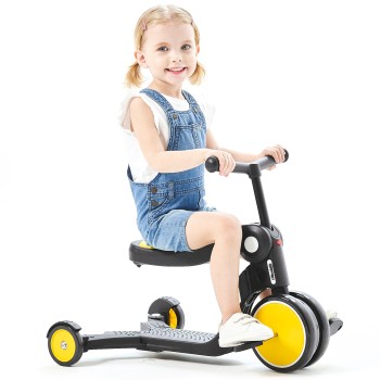 Πατίνι 4 σε 1 σκούτερ/τρίκυκλο/ισορροπία/οδήγηση "ALL RIDE" yellow