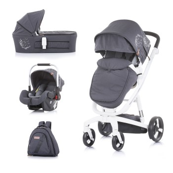 Καρότσι 3 σε 1 "Electra" white frame - silver