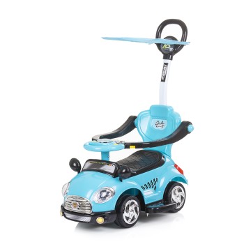 Ride on car with handle and canopy Super Car blue