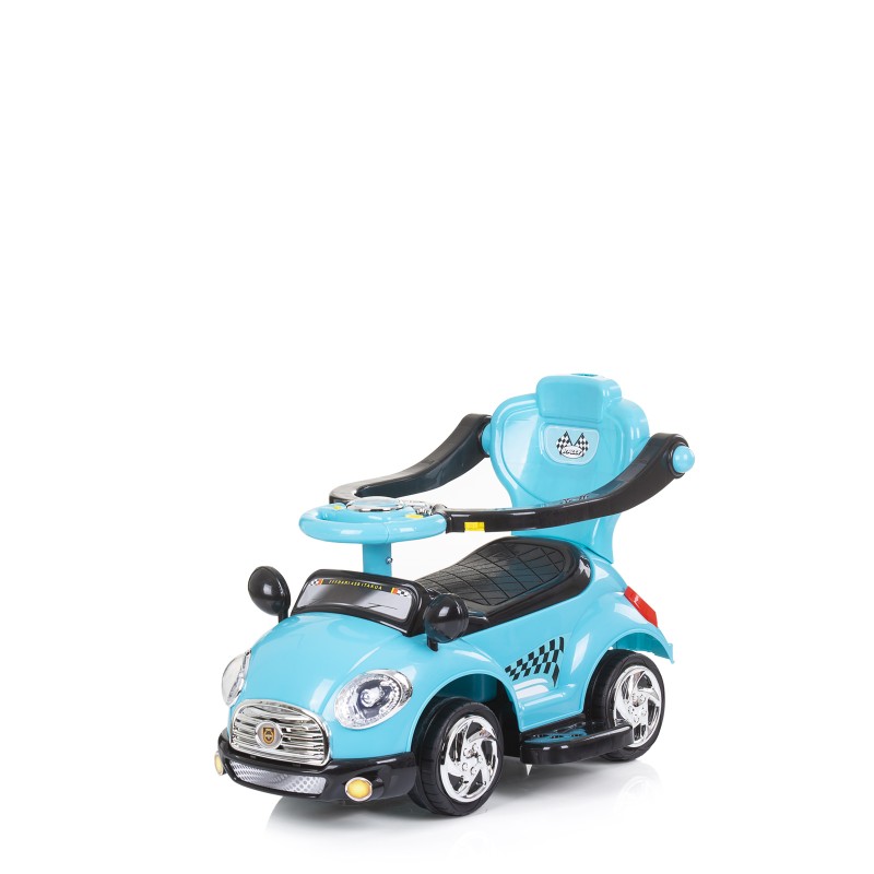 Ride on car with handle and canopy Super Car blue