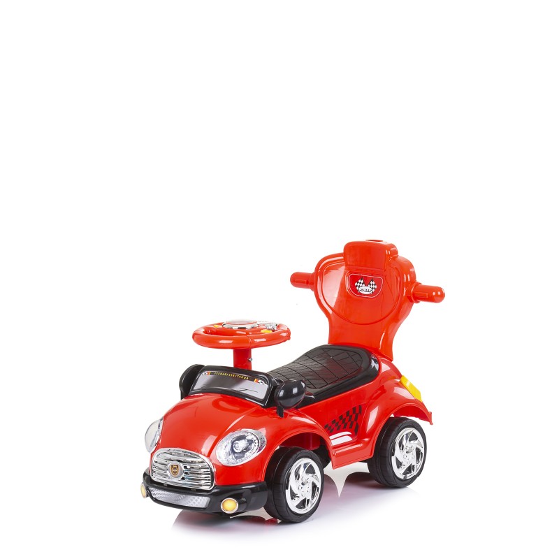 Ride on car with handle and canopy Super Car red