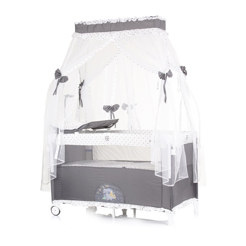 Λίκνο - Παρκοκρέβατο με Πτυσσόμενη Πλευρά - Palace Dino grey